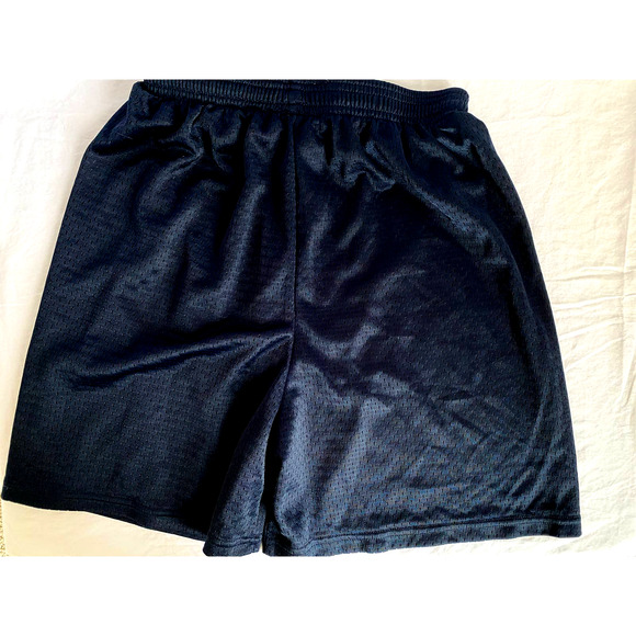 Womens Medium Basketball Shorts Navy Blue Badger Mesh w/ white logo, drawstring - Picture 4 of 4